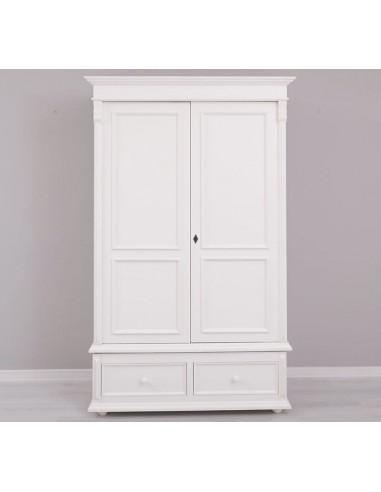 Armoire en bois de sapin avec 2 tiroirs et 2 portes, Pasy PS105 peint, L128XA62XH206 CM-IVIIR la colonne vertébrale