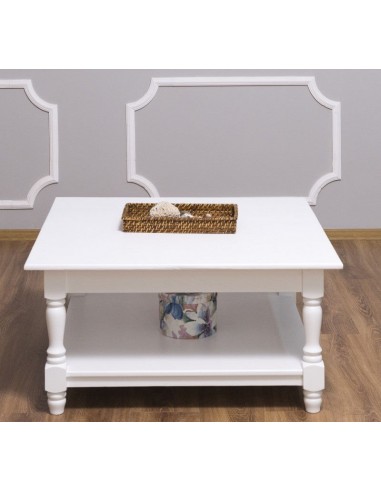 Table basse en bois de sapin, Pasy PS128, White peint P004, L90XL90XH45 CM pas cher chine