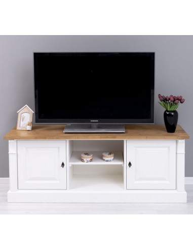 TV confortable du bois de sapin, avec 2 portes, Pasy PS494, Ivoir P039 / P002, L160XA46X60 CM plus qu'un jeu 