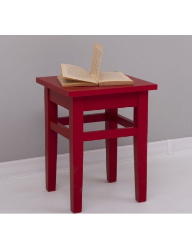 Tabouret en bois de sapin, Pasy PS83 Red Pleted P047, L35XA35XH45 CM pas chere