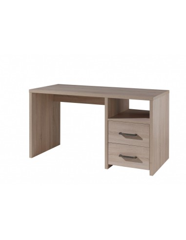 La table de bureau en copain avec 2 tiroirs, pour les enfants avec du chêne ouvert, L140.4xl66.5xh77 cm plus qu'un jeu 