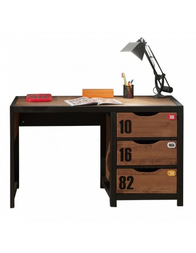 Table de bureau en bois en pin et MDF avec 3 tiroirs, pour enfants naturels / noirs, L130xl60xh75 cm 50-70% off 