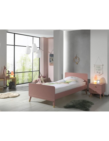 Ensemble de meubles de chambre à coucher de PAL et MDF, pour les enfants 2 pièces Billy Pink, 200 x 90 cm le des métaux précieux