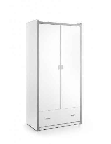 Cabinet PAL et métal avec 2 portes et 1 tiroir, pour Bonny White Children, L96.5xa60xh202 cm de votre