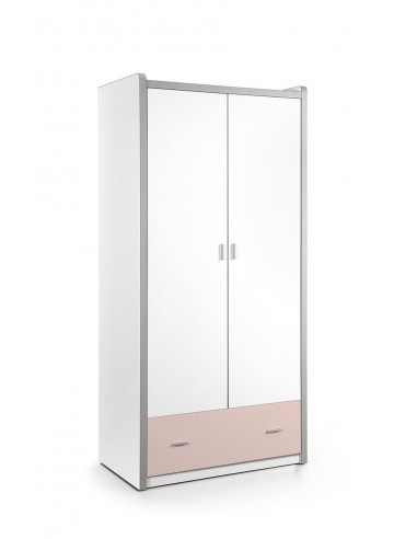 PAL et armoire en métal avec 2 portes et 1 tiroir, pour Bonny White / Pink Children, L96.5xa60xh202 cm vente chaude votre 