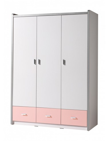 Cabinet PAL et métal avec 3 portes et 3 tiroirs, pour Bonny White / Pink Children, L140.5XA59XH202 CM du meilleur 