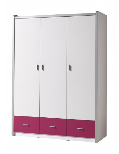 Cabinet PAL et métal avec 3 portes et 3 tiroirs, pour Bonny White / Fucsia Children, L140.5xa59xh202 cm acheter en ligne