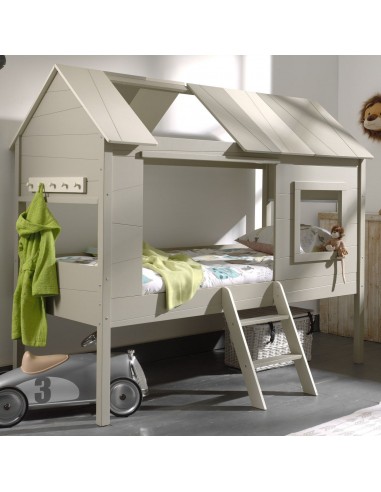 Lit de bois en pin et mdf, pour les enfants atteints d'espace de jeu Charlotte Beige / gris, 200 x 90 cm 50-70% off 