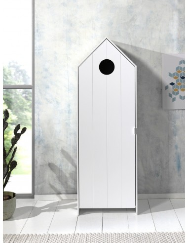 Armoire de type boîte MDF, avec 1 porte pour enfants Casami White, L57.6xa37xh171.3 cm commande en ligne