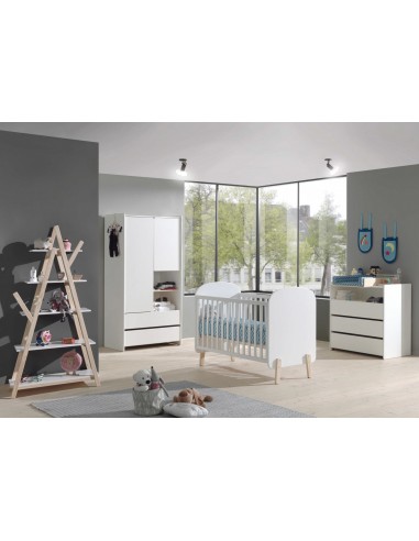 Ensemble de mobilier de pin et MDF pour la salle de bébé 5 pièces Kiddy White, 120 x 60 cm meilleur choix