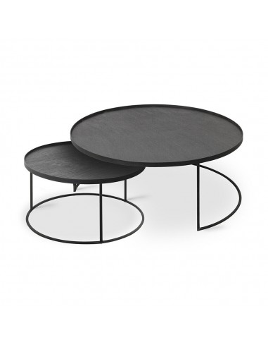 ROUND TRAY SET DE TABLES BASSES L/XL - Ethnicraft rembourrage situé sous