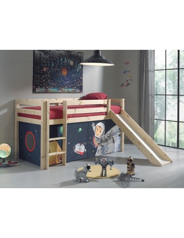 Lit de plancher en bois d'épingle, avec des enfants naturels Pino Space, 200 x 90 cm l'évolution des habitudes 