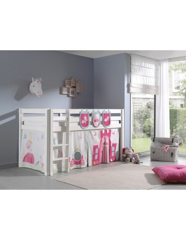 Pin de plancher en bois, avec espace de jeu pour enfants plus princesse blanche, 200 x 90 cm hantent personnes