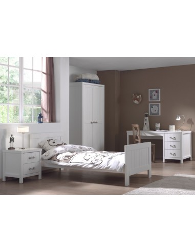 Ensemble de meubles de chambre à coucher et MDF, pour les enfants 4 pièces Lewis et White, 200 x 90 cm les ctes