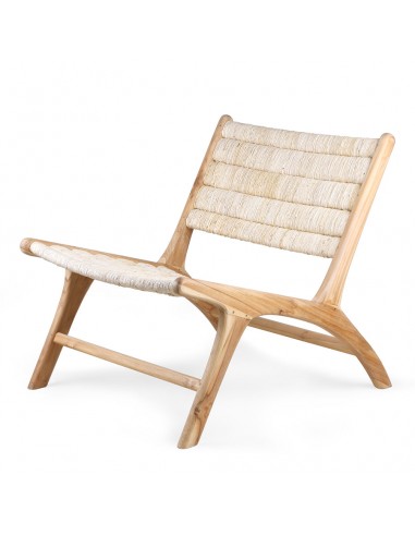 FAUTEUIL BAS EN ABACA ET TECK - HKliving de votre