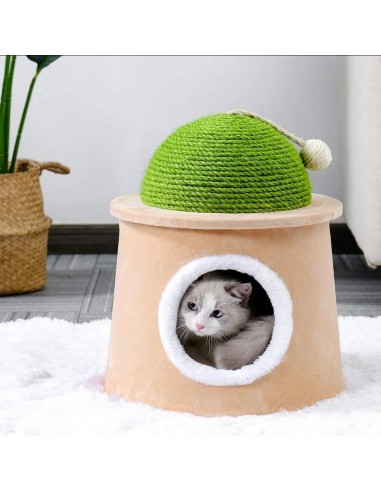 Ensemble de jeu pour chats, Cosy, Vert / Beige clair, Ø43xH47 cm soldes