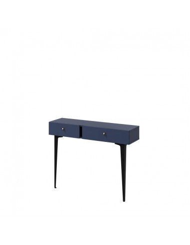 Console en bois clair avec 2 tiroirs, Coloris CS 07, Bleu Marine mat / Noir, L105xl30xH80 cm de l' environnement