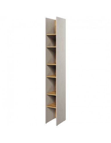 Bibliothèque en bois clair pour enfants et adolescents, Teen Flex TF03, Gris / Naturel, L27xW40xH218 cm Paris Déstockage Promo