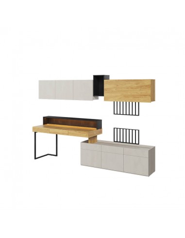 Ensemble de mobilier de bureau en bois, pour enfants et jeunes, 7 pièces, Teen Flex Set 01, Naturel / Gris / Noir prix