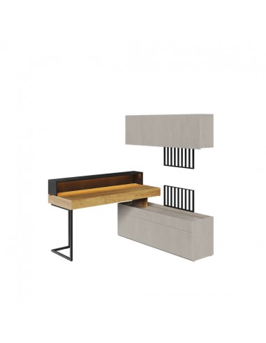 Ensemble de mobilier de bureau en bois, pour enfants et adolescents, 5 pièces, Teen Flex Set 03, Naturel / Gris / Noir l'achat 