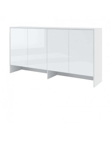 Armoire suspendue à 4 portes, en bois, BC11 Big Horizontal, Blanc Brillant, L211xL46xH110 cm Livraison rapide