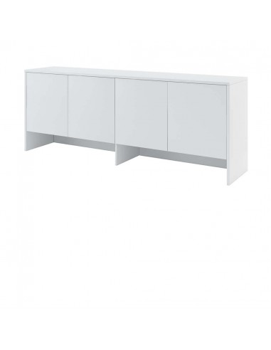 Armoire suspendue à 4 portes, en bois, BC10 Medium Horizontal, Blanc Mat, L211xW46xH80 cm français