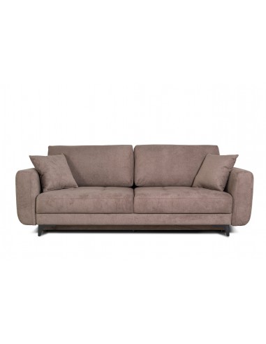 Canapé Extensible, 3 Places, Coffre de Rangement, Rembourré en Tissu, Coussins Inclus, Kary Marron, L246xL111xH93 cm de pas cher