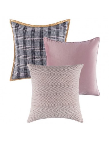 Collection Jacquard Rose 3 coussins en stock