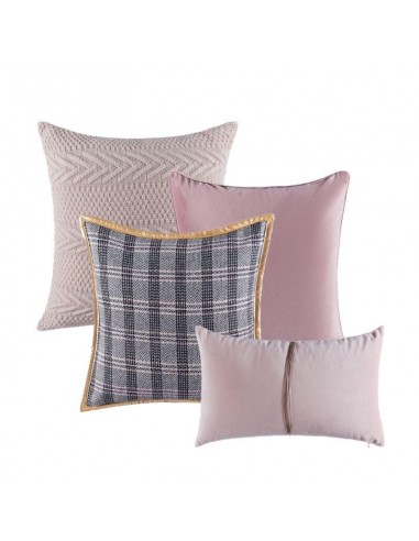 Collection Jacquard Rose 4 coussins Paris Déstockage Promo