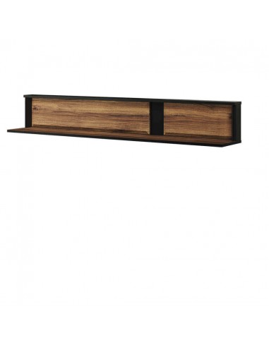 Étagère suspendue en bois, Borga 04, Chêne Catane / Noir, L155xl26xH24 cm pas chere