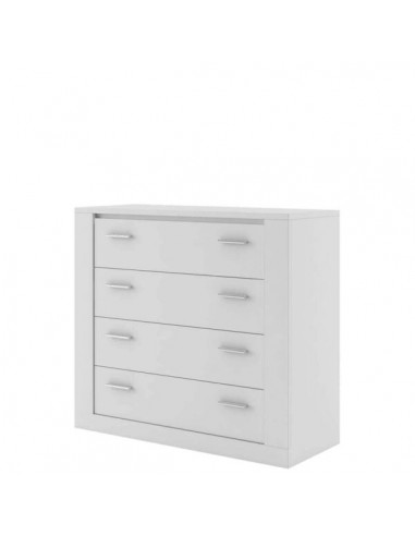 Commode en bois avec 4 tiroirs Idea 10, Blanc mat, L100xW42xH90 cm prix