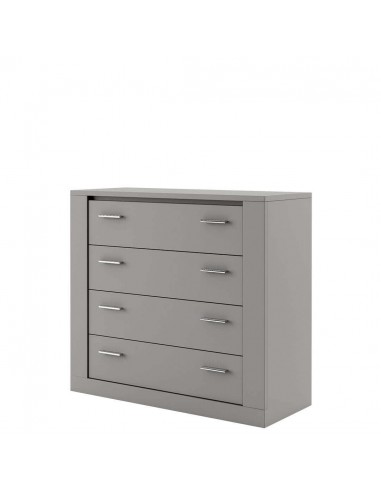 Commode en bois avec 4 tiroirs Idea 10, Gris Mat, L100xW42xH90 cm Livraison rapide