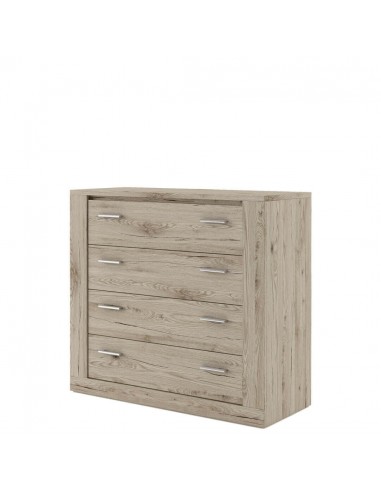 Commode en bois avec 4 tiroirs Idea 10, Chêne San Remo, L100xl42xH90 cm de votre