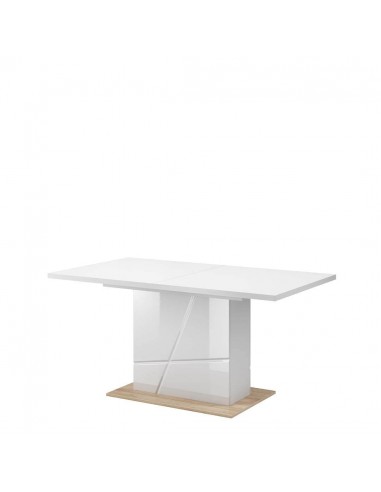 Table extensible en peuplier Futura 10, Blanc / Chêne Riviera, L160-200x90xH79 cm pas cher